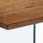 Fester Tisch aus Massivholz mit Tito Hartglasbeinen Viadurini