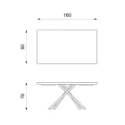 Fester Tisch aus Eichenfurnier und schwarzem Metallgestell – Skipper Viadurini