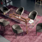 Fester rechteckiger Tisch aus extraklarem Glas und Esche, hergestellt in Italien – Norden Viadurini