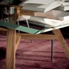 Fester rechteckiger Tisch aus extraklarem Glas und Esche, hergestellt in Italien – Norden Viadurini