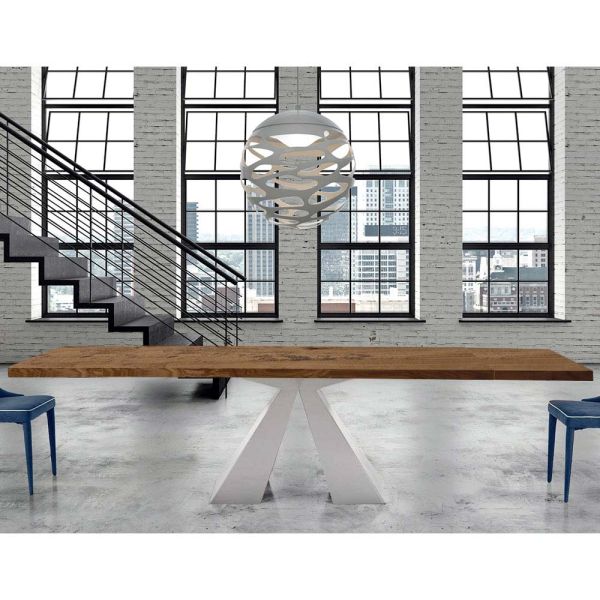 Moderner esstisch ausziehbar bis 300 cm aus holz - dalmata