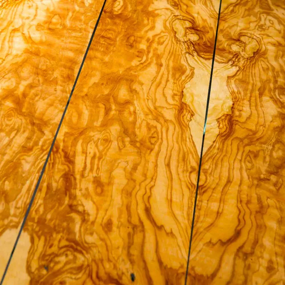 aus Olivenholz und Glastisch Portofino quadratische Form Viadurini