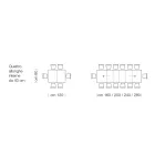 Ausziehbarer Tisch aus Laminatholz bis zu 470 cm, hergestellt in Italien – Gordito Viadurini