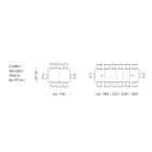 Ausziehbarer Tisch aus Laminatholz bis zu 470 cm, hergestellt in Italien – Gordito Viadurini