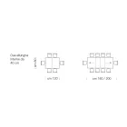 Ausziehbarer Tisch aus Laminatholz bis zu 470 cm, hergestellt in Italien – Gordito Viadurini