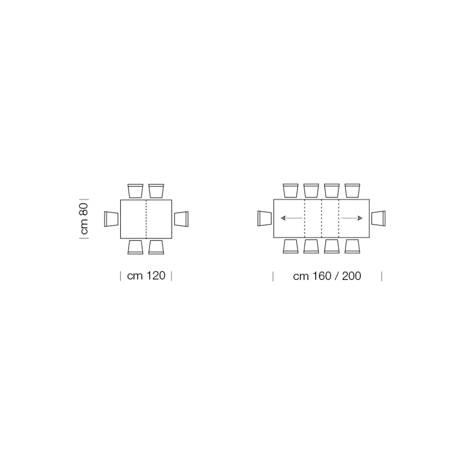 Ausziehbarer Tisch aus Melaminholz bis zu 470 cm, hergestellt in Italien – Gordito Viadurini