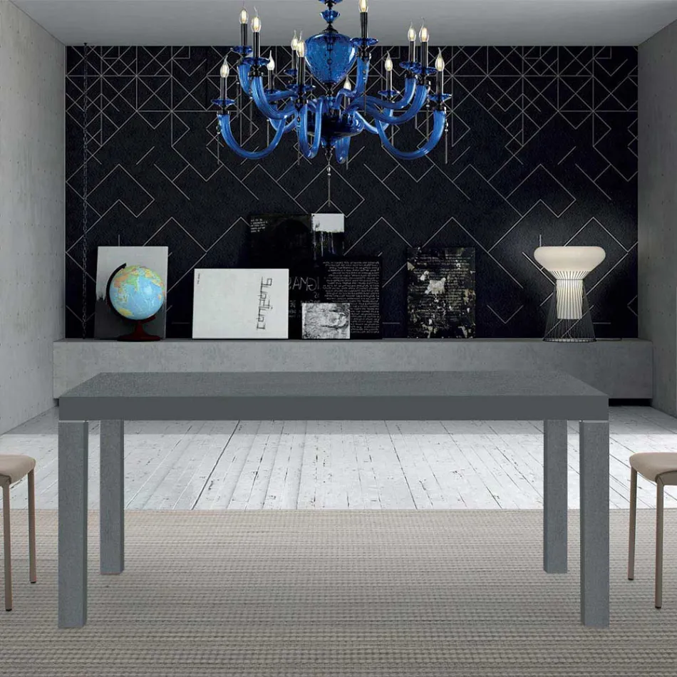 Ausziehbarer Tisch aus Melaminholz bis zu 470 cm, hergestellt in Italien – Gordito Viadurini