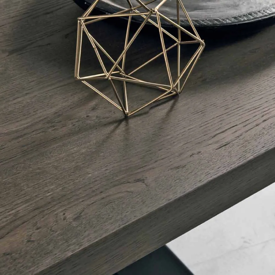 Moderner Tisch aus geknoteter Eiche aus Zerba in Italien Viadurini