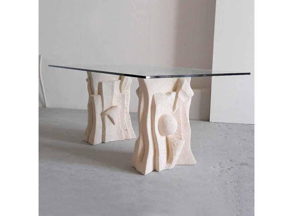 Steintisch mit modernem Design Kristall Priamos Viadurini
