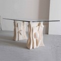 Tisch aus Stein mit Kristall Tischplatte in modernem Design Priamo