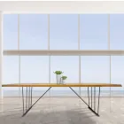 Massiver Eichentisch und Metallbeine Made in Italy - Consuelo Viadurini