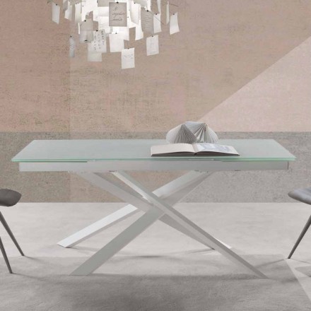 Ausziehbarer Glastisch, modernes Design - Marliana Viadurini