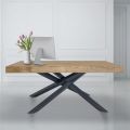 Ausziehbarer Indoor-Tisch aus Massivholzimitat und Metall Made in Italy - Khal