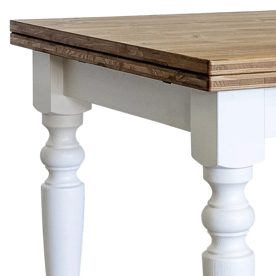 Ausziehbarer Wohnzimmertisch aus nordischer Tanne Made in Italy - Benidorm Viadurini