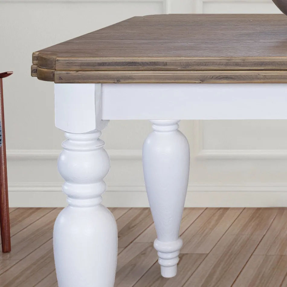 Ausziehbarer Wohnzimmertisch aus Eiche mit geformten Ecken Made in Italy - Rafael Viadurini