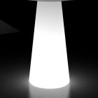 Outdoor-Leuchttisch mit LED-Lichtbasis und runder Platte, hergestellt in Italien – Forlina Viadurini