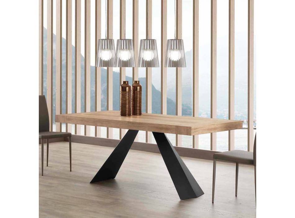 Moderner ausziehbarer Tisch Bis 260/280 cm in Holz und Metall - Teramo