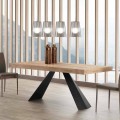 Moderner esstisch ausziehbar bis 260/280 cm aus Holz und Metall Teramo