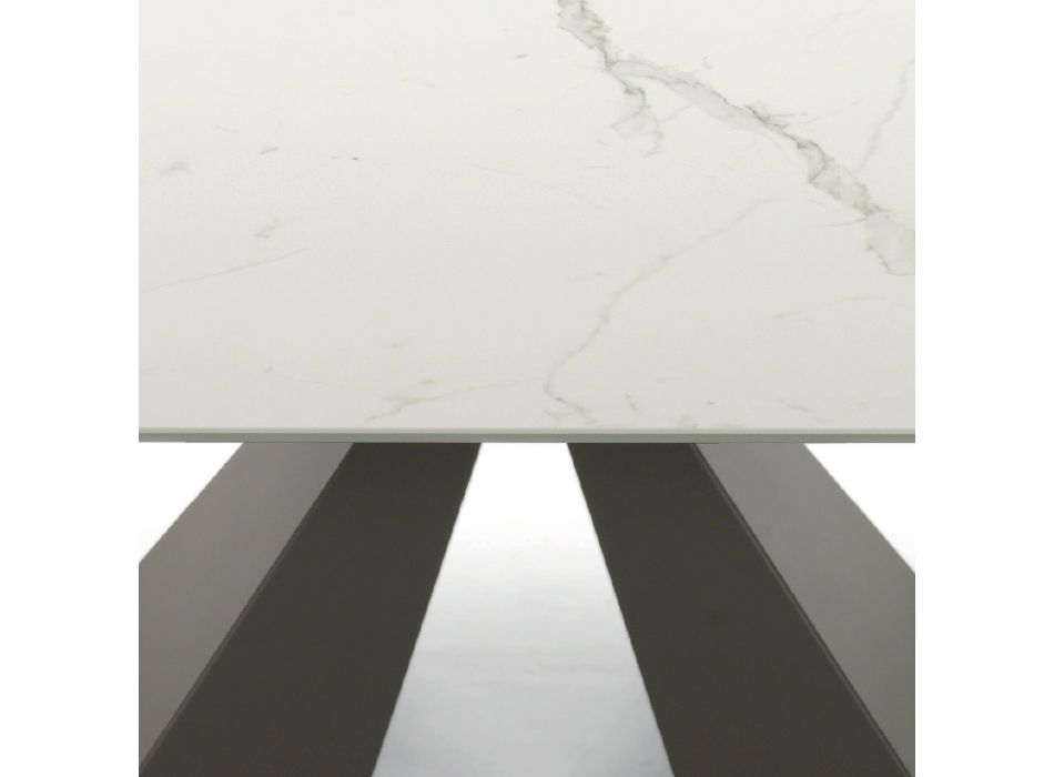 Moderner ausziehbarer Tisch bis 278 cm aus Made in Italy Keramik – Dalmatiner Viadurini