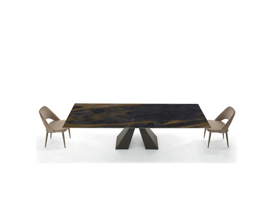Moderner ausziehbarer Tisch bis 278 cm aus Made in Italy Keramik – Dalmatiner Viadurini