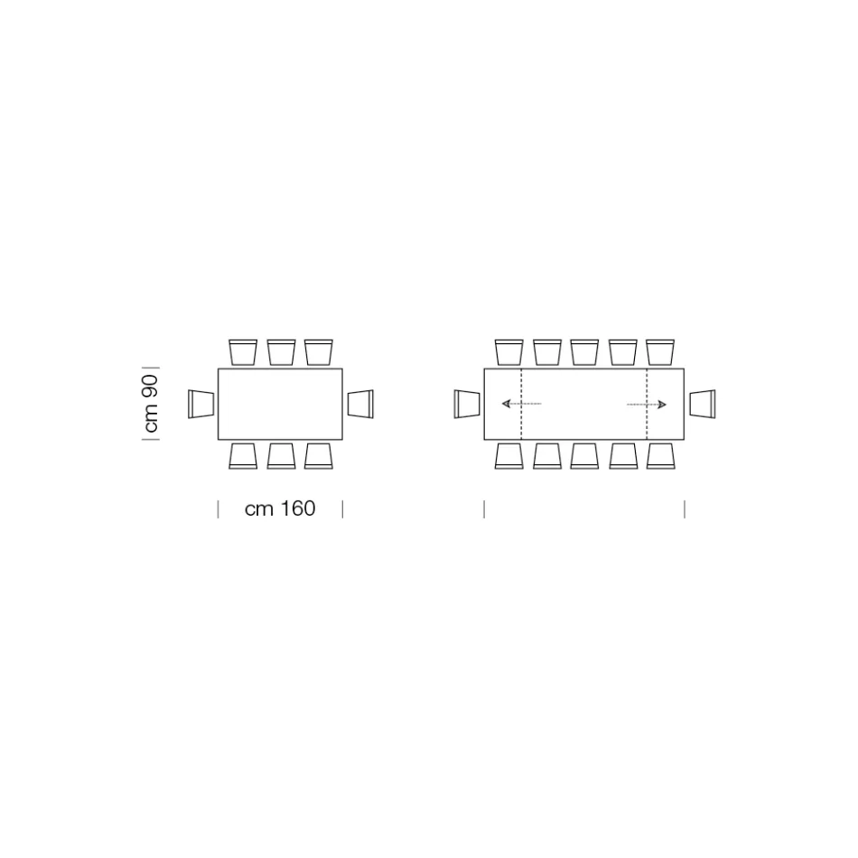 Moderner ausziehbarer Tisch bis 278 cm aus Made in Italy Keramik – Dalmatiner Viadurini