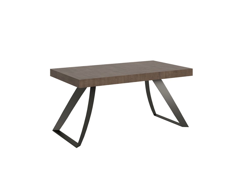 Moderner ausziehbarer Tisch bis 440 cm aus Eisen und Holz, hergestellt in Italien – Valle Viadurini