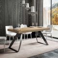 Moderner ausziehbarer Tisch bis 440 cm aus Eisen und Holz, hergestellt in Italien – Valle