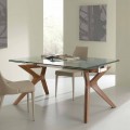 Tisch in modernem Design ausziehbar aus Stahl und Glas Kentucky