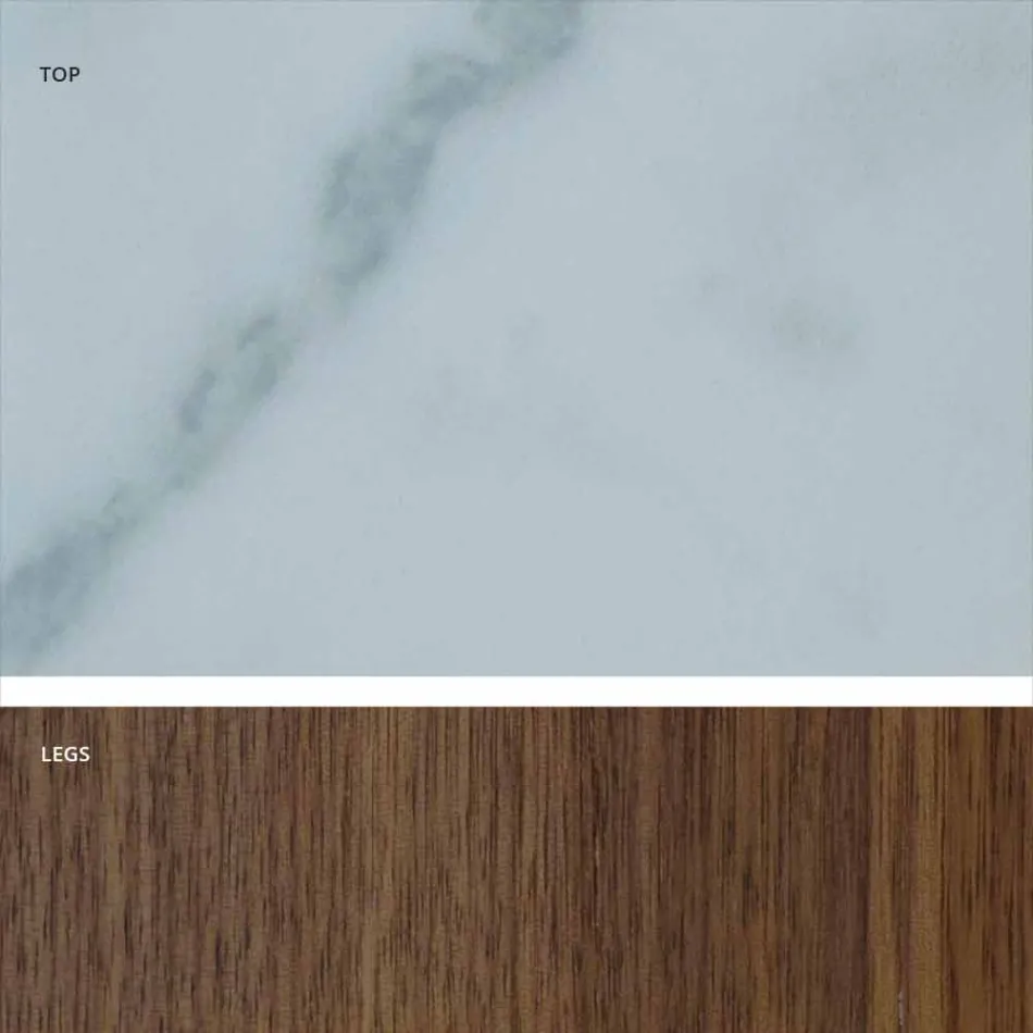 Moderner Tisch mit Steinzeugplatte in Marmoroptik, hergestellt in Italien, Adrano Viadurini