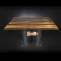 Moderner Tisch aus Holz und Glas Venezia 