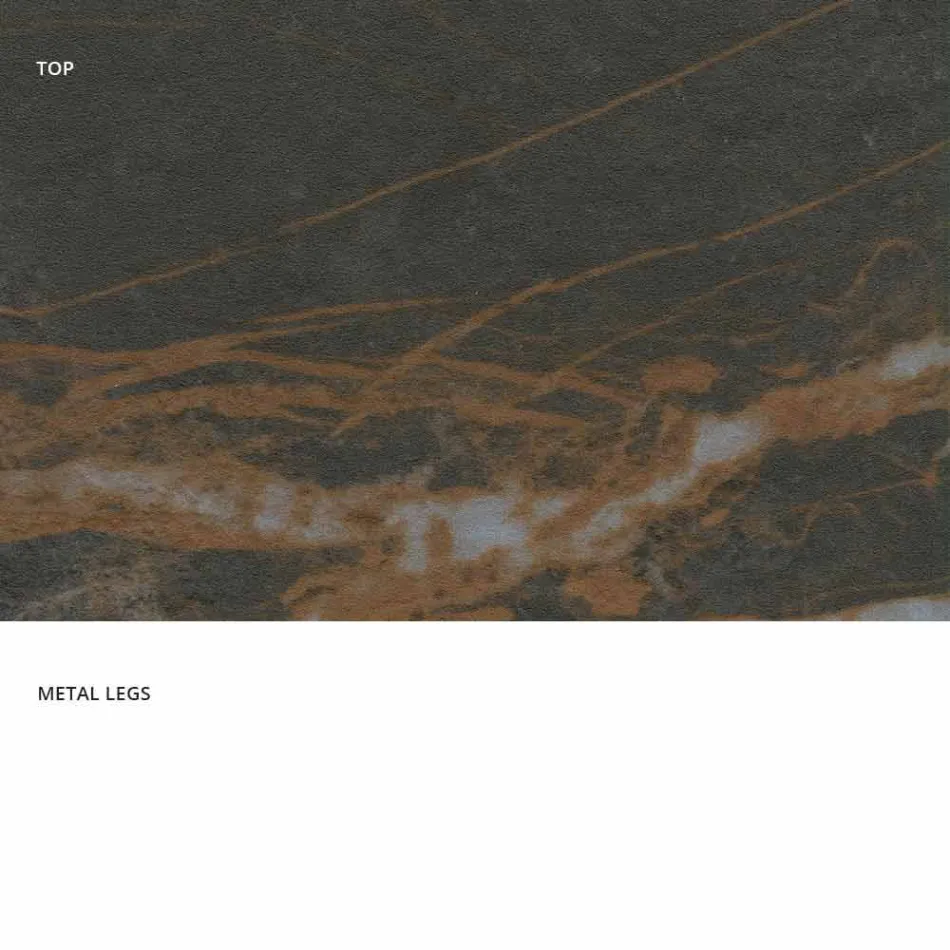 Moderner Tisch aus Glaskeramik und Metall, hergestellt in Italien, Dionigi Viadurini