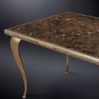 Tabelle neoklassischen mit Massivholzstruktur und einer Marmorplatte Adam Viadurini