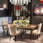 Tabelle neoklassischen mit Massivholzstruktur und einer Marmorplatte Adam Viadurini