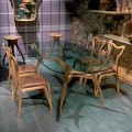 Ovaler Esstisch aus glänzendem Mahagoni, Design, 197x109 cm, Fraco