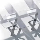 Ovaler Designtisch aus Kristall 220x120cm Made in Italy Tree Viadurini