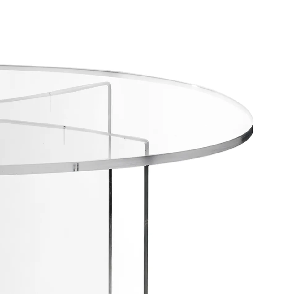 Ovaler Tisch aus transparentem Plexiglas, hergestellt in Italien - Gabriela Viadurini