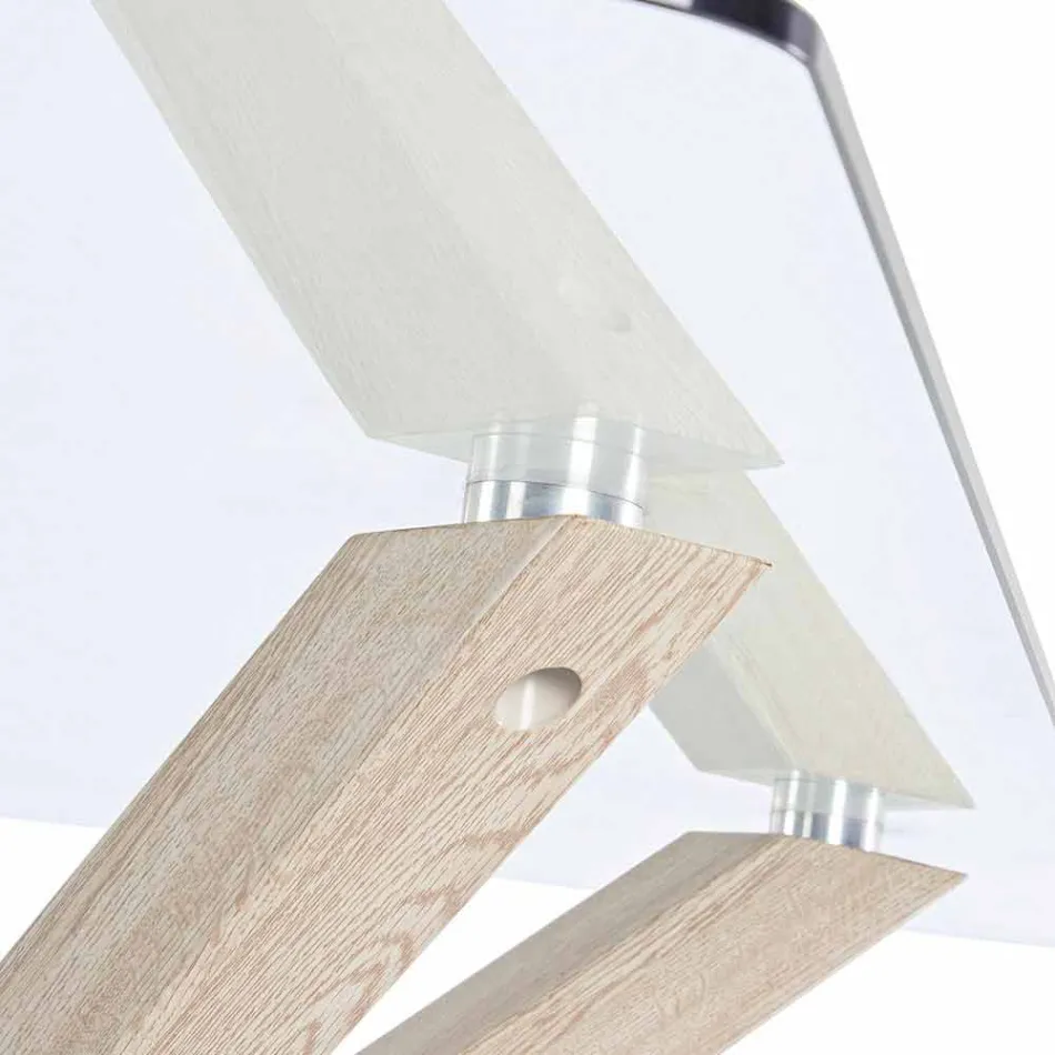 Homemotion Esstisch mit gehärteter Glasplatte - Denda Viadurini