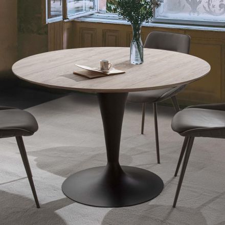 Esstisch mit ausziehbarer runder Platte bis zu 170 cm - Moreno Viadurini