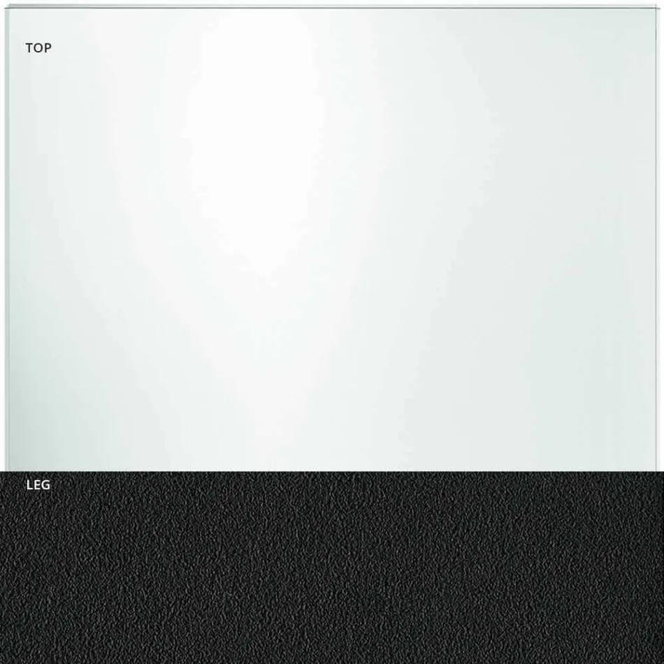 Tischplatte aus extra klarem Glas und Metallbeinen 3 Ausführungen 4 Größen - Speck Viadurini