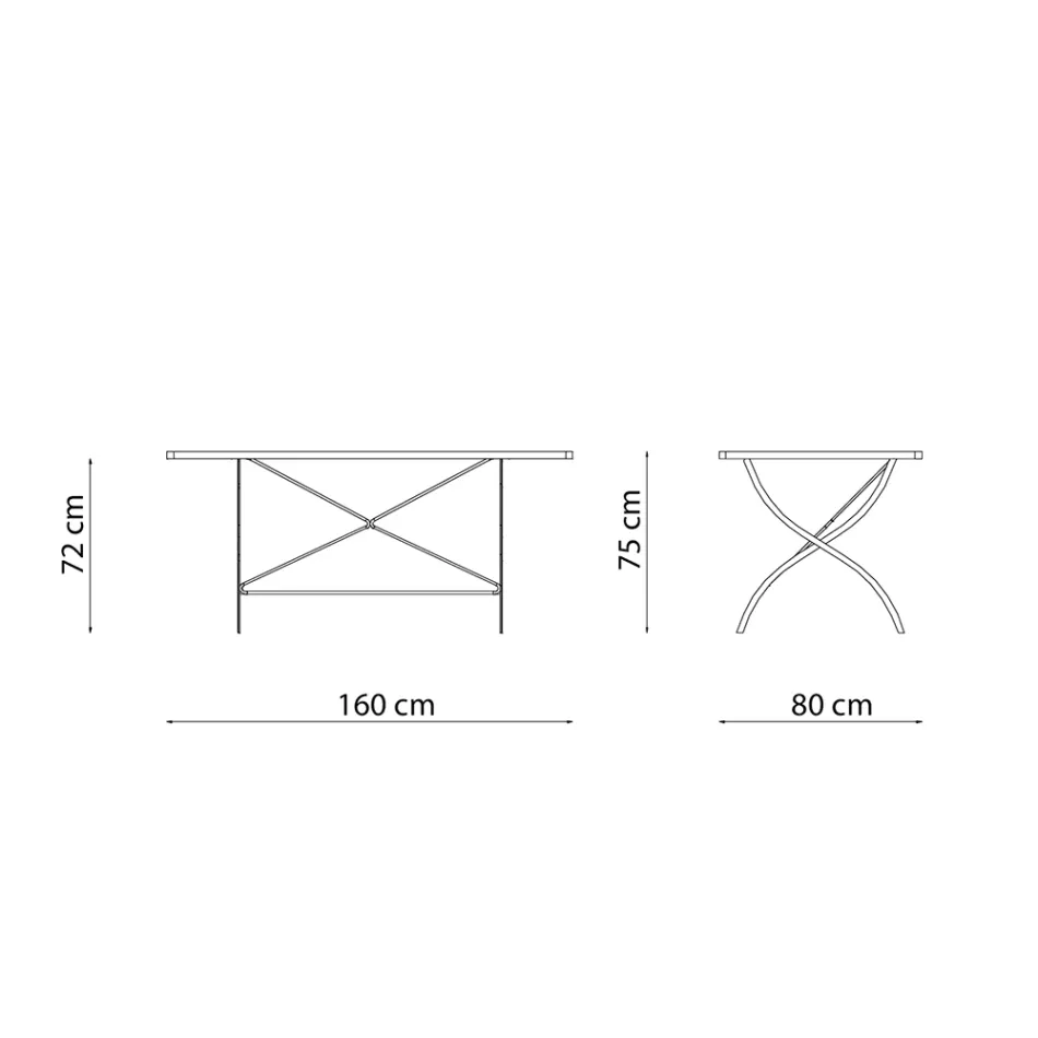 Outdoor-Klapptisch aus verzinktem Stahl Made in Italy - Selvaggia Viadurini