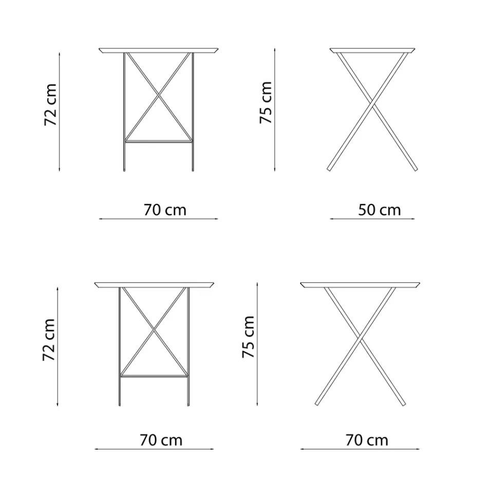 Klappbarer Gartentisch aus verzinktem Stahl Made in Italy - Akila Viadurini