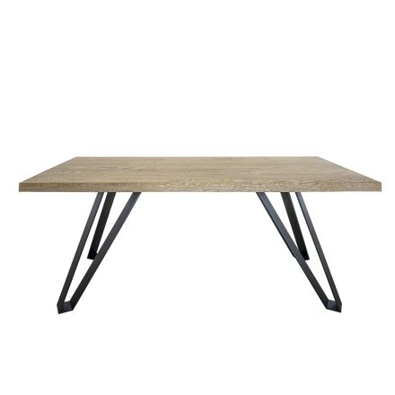 Plated Table aus geknoteter Masellato-Eiche und Metall Made in Italy - Luanda Viadurini