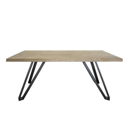 Plated Table aus geknoteter Masellato-Eiche und Metall Made in Italy - Luanda Viadurini