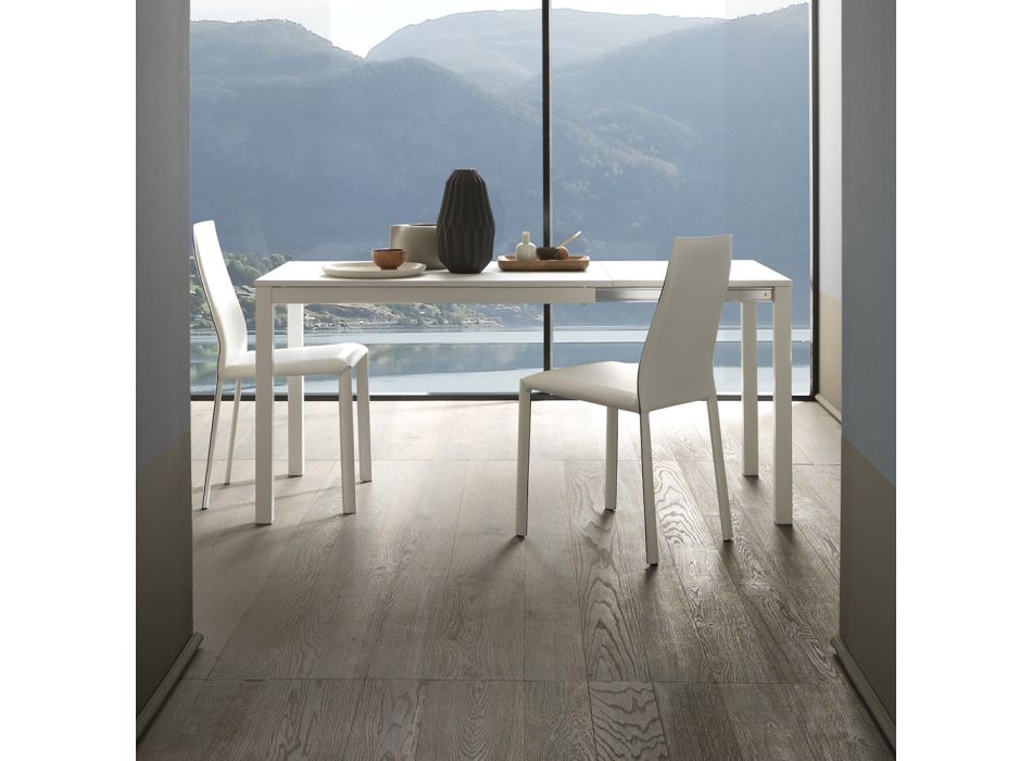 Ausziehbarer Esstisch 190 cm Metall und Holz Made in Italy - Euklidisch