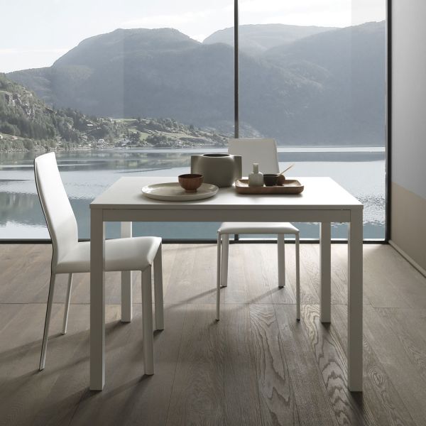 Ausziehbarer esstisch 190 cm metall und holz made in italy - euklidisch