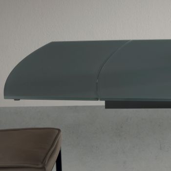 Ausziehbarer Esstisch auf 200 cm in Designglas Anthrazit - Borgona