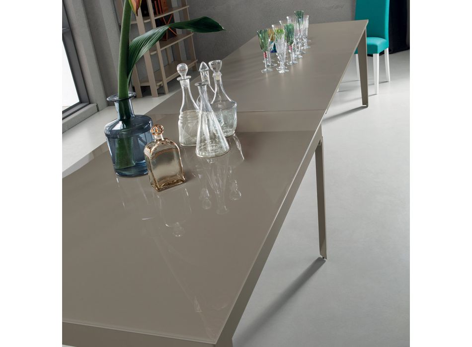 Esstisch ausziehbar auf 380 cm aus Glas und Metall 16 Sitzplätze - Fiorentino Viadurini