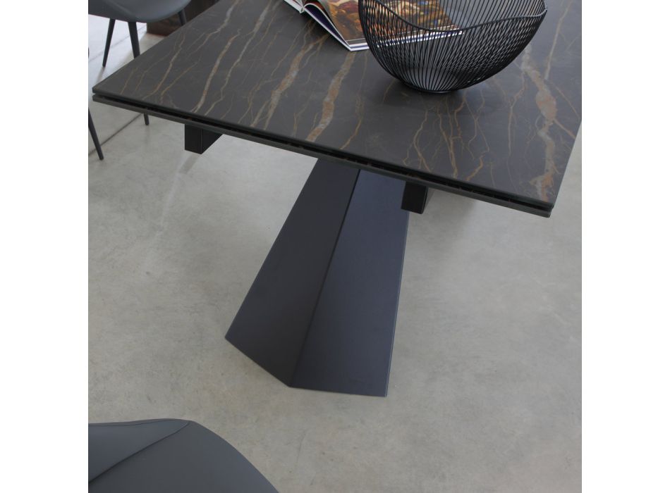 Ausziehbarer Esstisch bis 270 cm mit Keramikglasplatte - Trasimeno Viadurini