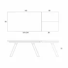 Ausziehbarer Esstisch Keramikplatte bis zu 2,8 m Made in Italy - Paoluccio Viadurini