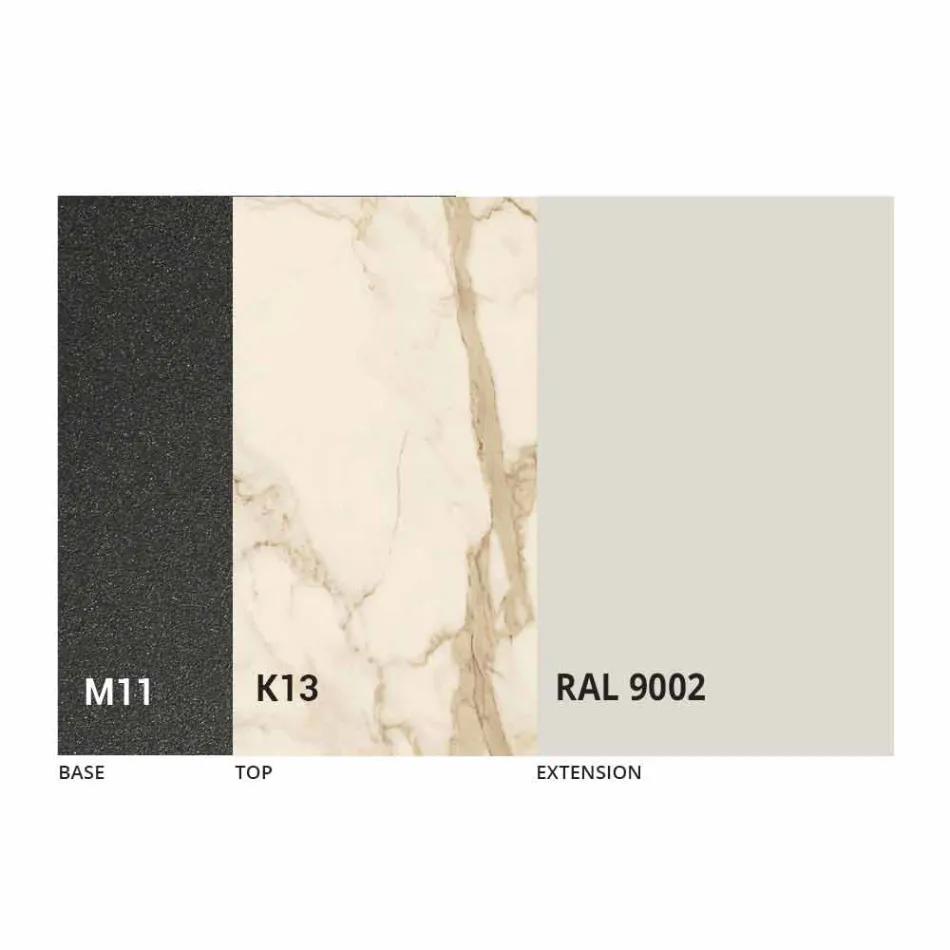 Ausziehbarer Esstisch Keramikplatte bis zu 2,8 m Made in Italy - Paoluccio Viadurini